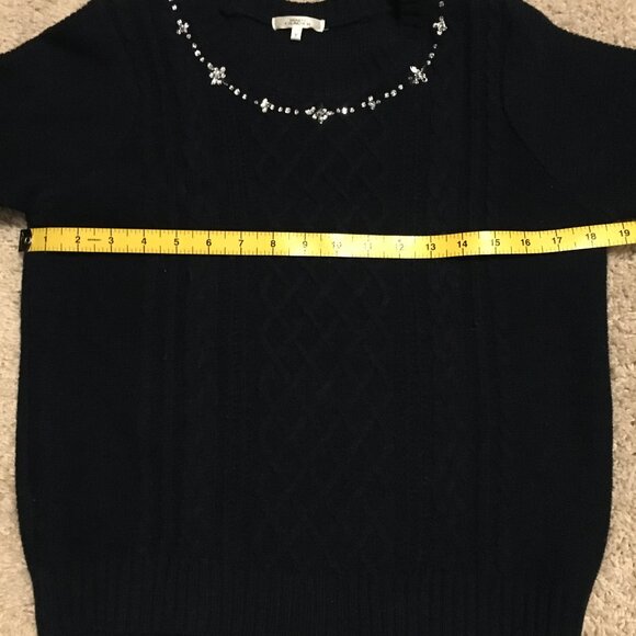 Made in Japan Dark Navy Blue Cable Jeweled Sweater - Picture 10 of 13